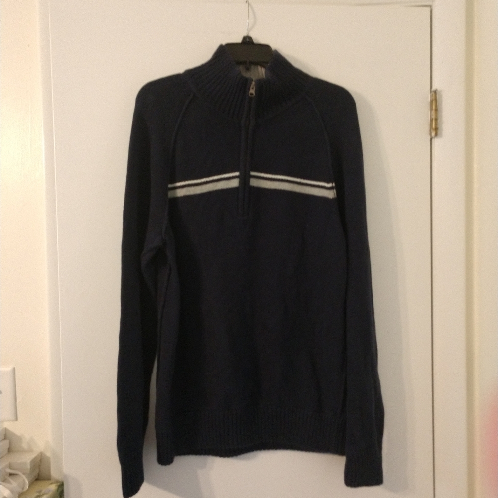 Aeropostale Navy Blue Men's 1/4 Zip Up Sweater Size Large